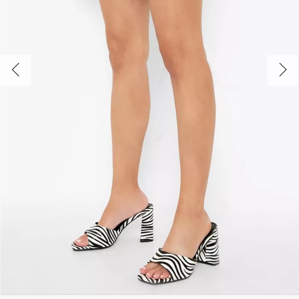 Zebra colored heels from boohoo